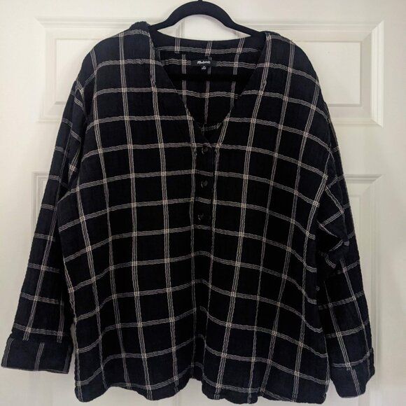 Madewell Lightspun Evert Top in Windowpane - Picture 1 of 6